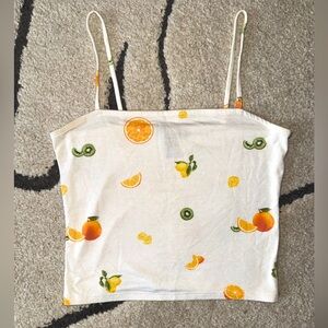 Forever 21 Fruit Print Cropped Tank Top